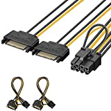 J&D 2 Paquets 2X SATA Power 15 Pin vers 8 Pin PCI Express (PCIe) Graphique la Vidéo Carte d'alimentation Câble ...