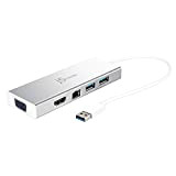 j5create Hub USB 3.0 avec HDMI, VGA, RJ45 Gigabit Ethernet, 2 Ports USB 3.1 Type-A pour Mac, Windows, PC (JUD380)