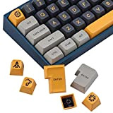 JakeTsai Keycaps, 172-Key SA Profile Yellow Screen Keycap Set with 2.75u, 3u, 6.25u and 7u Spacebars for Switches with ISO-ANSI ...