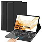 JANOLTY Clavier Coque pour Samsung Galaxy TAB S8+ 12.4 Pouces 2022 & Tab S7 FE 2021, AZERTY Clavier Bluetooth Sans ...