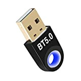 JeoPoom USB Bluetooth 5.0 Adaptateur, USB Bluetooth Dongle sans Fil, pour PC, Casque, Ordinateur Portable, Clavier, Souris, Imprimante, Compatible avec ...