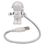 Jojomino Veilleuse LED USB en forme d'astronaute, éclairage portable, réglable et pliable pour ordinateur, PC, ordinateur portable, lampe fantaisie spaceman