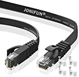 JONIFUN Câble Cat.6 Ethernet Gbps LAN Patch RJ45 - Câble Cat 6 Ethernet Plat 1000Mo/s 350MHz Supporte Switch/Routeur/Modem/TV Box/PC/Xbox/PS4/Switch etc ...