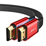 JSAUX 4K Câble HDMI 3M, Câble Plat HDMI 2.0 Ultra Haut Débit 18Gbps Support 3D, UHD 4K@60Hz, 2160P, Vidéo HD ...