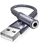 JSAUX Adaptateur USB Audio vers Jack 3,5 mm[ Hi-Fi/TRRS/96KHZ@24bit ] Adaptateur Jack USB Casque avec Microphone,Carte Son USB, pour PS4, ...
