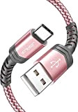 JSAUX Câble USB C (1+2M Lot de 2) 3,1A Durable Chargeur USB C Cable USB Type C Charge Rapide Nylon ...