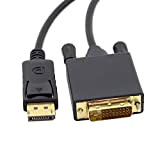 JSER Câble vidéo DisplayPort DP mâle vers DVI mâle Single Link 1,8 m pour moniteur DVI