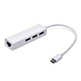 Jser USB 3.1 type C USB-C multiples 3 ports hub avec adaptateur réseau Ethernet LAN pour MacBook & Chromebook