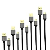 KabelDirekt – 5X 1,5m Câble de Chargement/de données Micro USB (USB 2.0, câble de Charge et Synchro, Nylon, Noir) Pro ...