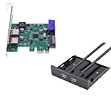KALEA-INFORMATIQUE © - Carte Controleur PCI Express (PCI-E) vers USB 3.0-2+2 Ports SUPERSPEED - avec Baie pour Facade
