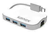 Kanex Hub USB-C / Thunderbolt 3 avec 3 Ports USB 3.0 et Connexion réseau Gigabit [rétrocompatible avec USB 2.0/1.1 Blanc] ...