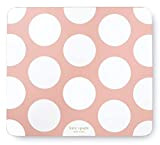 Kate Spade New York Polka Dot Leatherette Mouse Pad, 9" x 8" with Non-Slip Back, Peach Jumbo Dot