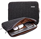 Kayond Herringbone Housse en laine imperméable pour ordinateur portable de 11 à 17" 15-15.6 inch Noir