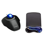 Kensington Orbit Mouse - Trackball Filaire Ergonomique, pour PC, Windows et Mac avec Molette de Défilement - Bleu & Tapis ...