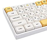 Keycaps, 137 Keycaps PBT Keycaps Dye-Sublimation Japonais Keycaps XDA Profil du clavier de jeu mécanique 61/64/68/74/84/87/96/980/104/108 (miel et lait)