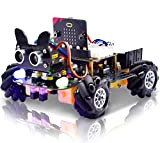 KEYESTUDIO BBC Microbit 4WD Mecanum Kit de Voiture Robot Microbit V2.2, Nouvelle Voiture Robuste pour Enfants Micro bit, Programmation Graphique ...