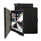 KHOMO Coque pour Apple iPad Mini 4 Tablette Folio - Cuir Noir