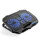 Kiki Notebook Cooler Laptop Cooling Pad, 12"-18" Ultra Quiet Gaming Laptop Cooler Stand avec Port USB Ventilateurs de Quiet Powered ...