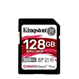 Kingston Canvas React Plus 128Go SDXC Carte mémoire UHS-II 300R/260W U3 V90 for Full HD/4K/8K - SDR2/128GB
