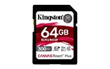 Kingston Canvas React Plus 64Go SDXC Carte mémoire UHS-II 300R/260W U3 V90 for Full HD/4K/8K - SDR2/64GB