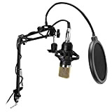 Kit de microphone, kit de micro de podcast pliable transparent pour la parole pour le studio(BM700)