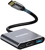 KiwiBird Adaptateur multiport USB-C vers HDMI 4K HUB avec USB 3.0, Chargement de Type C PD 87W Power Delivery Compatible ...