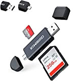 KiWiBiRD Micro USB OTG et USB 2.0 Adaptateur; Lecteur de Carte SD/ Carte Micro-SD et Connecteur de USB Mâle standard ...