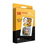 KODAK 2"x3" Premium Zink Papier photo autocollant prédécoupé (30 feuilles) compatible avec tous les produits d'impression instantanée 2x3" - sauf ...