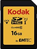 Kodak - Carte SD 16 Go UHS-I U1 V10 SDHC/XC - Carte Mémoire - Vitesse de Lecture 85MB/s Max - ...