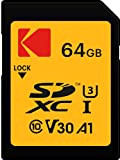 Kodak - Carte SD 64 Go UHS-I U3 V30 SDHC/XC - Carte Mémoire - Vitesse de Lecture 95MB/s Max - ...