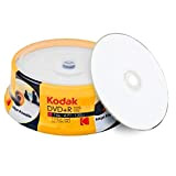 Kodak DVD+R 4,7 GB | 120 Min Vitesse d'écriture 16 Fois Imprimable sur Toute la Surface (imprimante à Jet d'encre), ...