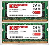 Komputerbay 8Go (2x 4Go) DDR3 SODIMM (204 broches) 1333Mhz PC3-10600 (9-9-9-25) PC portable Mémoire pour Apple Mac Mini
