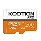 KOOTION Carte Micro SD 256 Go Mémoire SDXC UHS-I Vitesse Jusqu'à 90 MB/s Carte SD V30, A1, U3 pour Drone/Dash ...