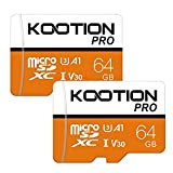 KOOTION Carte SD 64 Go Lot de 2 Micro SD Carte Mémoire UHS-I Vitesse jusqu'à 80 m/s,TF Micro SDXC, T-Flash ...