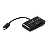 kwmobile Hub Micro USB OTG - Adaptateur Micro USB avec Lecteur de Carte 1x SD 1x Micro SD 1x Port ...