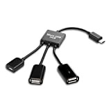 kwmobile Hub Micro USB OTG - Adaptateur Micro USB vers 2X Port USB et 1x Port Micro USB pour Téléphone ...