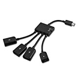 kwmobile Hub Micro USB OTG - Adaptateur Micro USB vers 3X Port USB et 1x Port Micro USB pour Téléphone ...