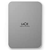 LaCie Mobile Drive, 4 to, Disque Dur Externe Portable - Moon Silver, USB-C 3.2, pour PC et Mac, en matériaux recyclés, avec abonnement ...
