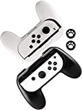 Lammcou Joycon Grip Bracket pour NS Switch OLED & Switch Joy Con Controller Accessoires Hand Grip Holder Accessories-Noir/Blanc