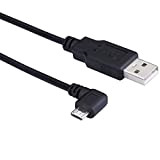 LARRITS 5M Micro USB Câble de Charge coudé à 90 degrés pour Car Dash Cam Dashcam Navigation GPS (Micro USB ...