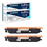 LCL Cartouche de Toner Remanufacturée 130A CF350A CRG529 CRG-529 (2-Pack Noir) Remplacement pour HP Color Laserjet Pro MFP M176 M176FN ...