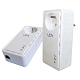LEA Duo NetSocket200S Pack de 2 adaptateurs CPL 200 Mbps avec prise électrique