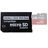 LEAGY Adaptateur Memory Stick PSP 1000, PSP 2000, PSP3000, Carte Micro SD vers Memory Stick Pro Duo MagicGate pour, Handycam, ...