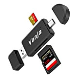 Lecteur de carte mémoire SD USB 3.0 Vanja USB Type C/Thunderbolt 3 SD/MicroSD Lecteur de carte mémoire OTG pour cartes ...