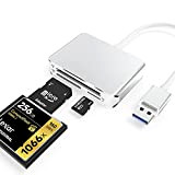 Lecteur de Carte SD USB 3.0, Lecteur de Carte Mémoire Externes en Aluminium 3 en 1, Multi Fente SD/Micro SD/CF, ...