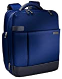 Leitz Sac à dos pour ordinateur 15.6“, 17 poches de rangement, Bleu, Polyester Déperlant et Cuir Véritable, Smart Traveller, 60170069