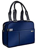 Leitz Sac Shopper pour ordinateur 13.3“, 19 poches de rangement, Bleu, Polyester Déperlant et Cuir Véritable, Smart Traveller, 60180069