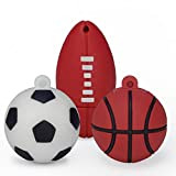 LEIZHAN Clé USB Ballon de Foot Basket Rugby,Flash Drive USB 2.0 Pendrive en Silicone-16Go