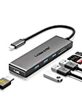 Lemorele Adaptateur Hub Dock USB C 6-en-1, USB-C vers HDMI 4K, 3 USB, Lecteur SD/TF, pour SteamDeck, Switch, Macbook Air/Pro ...