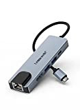 Lemorele Hub USB C avec Ethernet, Adaptateur USB C 5 en 1, Multiport Adapter avec 4K HDMI, Ethernet LAN RJ45, ...